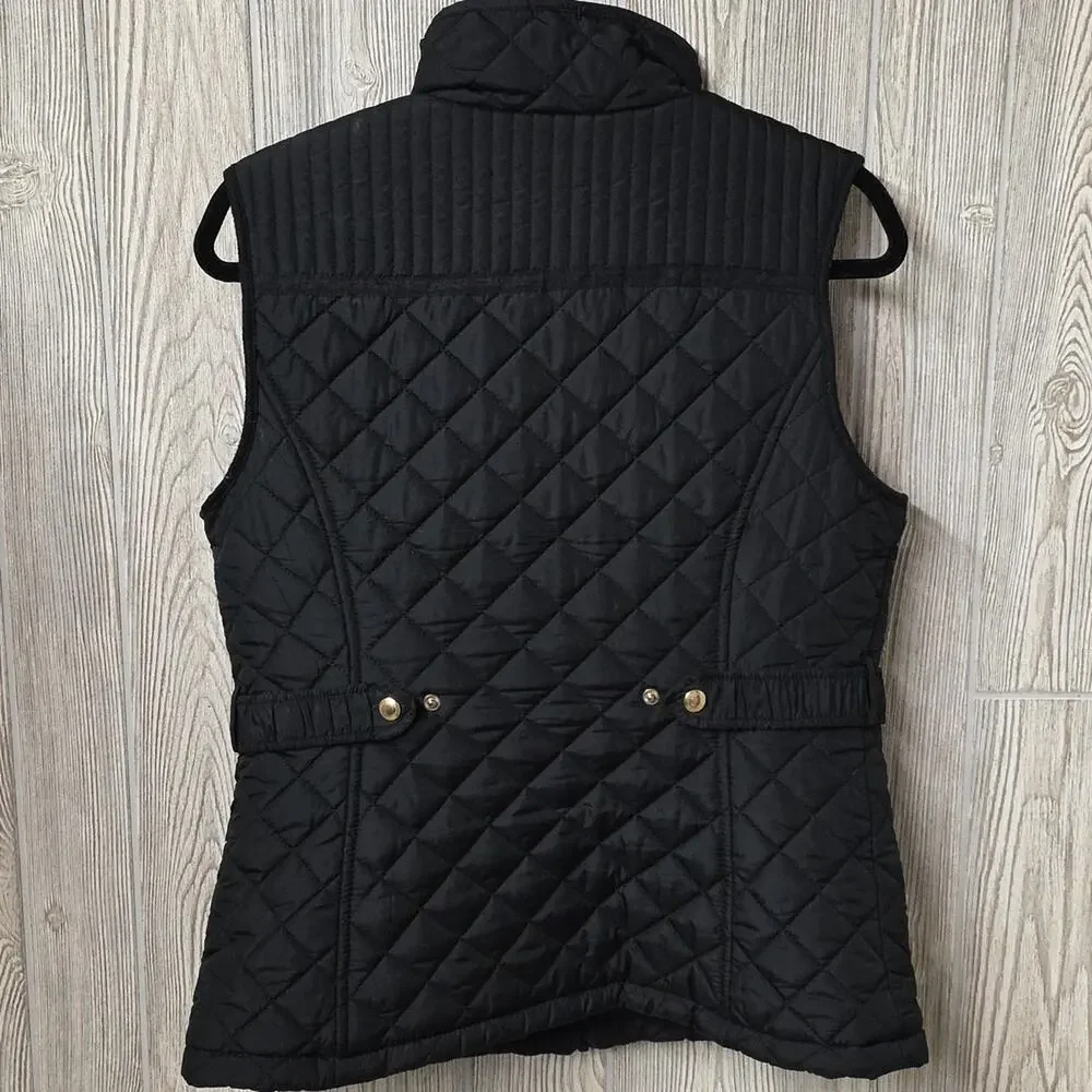 Weatherproof Ultra Soft Cozy Lining Quilted Black Vest Womens Size Small